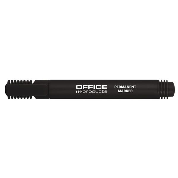 OFFICE PRODUCTS 17071211-05 Permanentmarker Basic / Rundspitze 1-3 mm Strichbreite / Schwarz / 1 Stück/ Permanent Marker/ Beschriftung von Karton Gummi Metall Glas/ Wasserfest