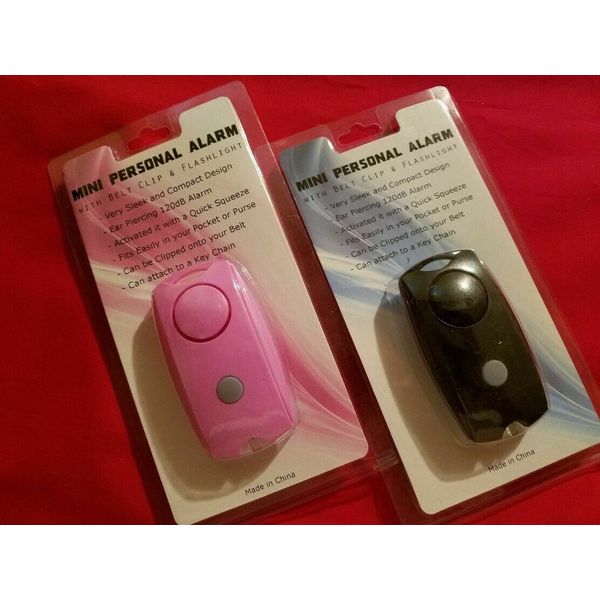 Mini Personal Alarm with LED flashlight, and Belt Clip