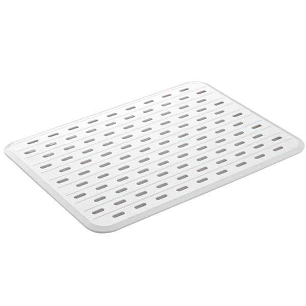 Squirrel Sink Mat, White, W 12.8 x D 17.7 x H 0.3 inches (32.5 x 45 x 0.9 cm), H&H Drainer, Made in