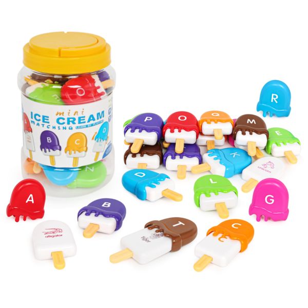 kizh Alphabet Learning Toys Matching Letter ABC Fine Motor Toy Double-Side Ice Cream Toys Preschool Learning Activities Montessori for Toddler Kids Ages 2 3 4 5