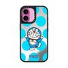 CASETiFY MagSafe Compatible Mirror iPhone 16 Case [Reflective / Clear 1.5m Drop Test / Doraemon Co-Lab] - Silver (Black Bumper) - Dancing Doraemon Case
