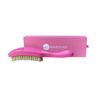 360 Waves Brush- Pink Rectangular Curved with Handle - (Medium Bristles) - Waveology Grooming