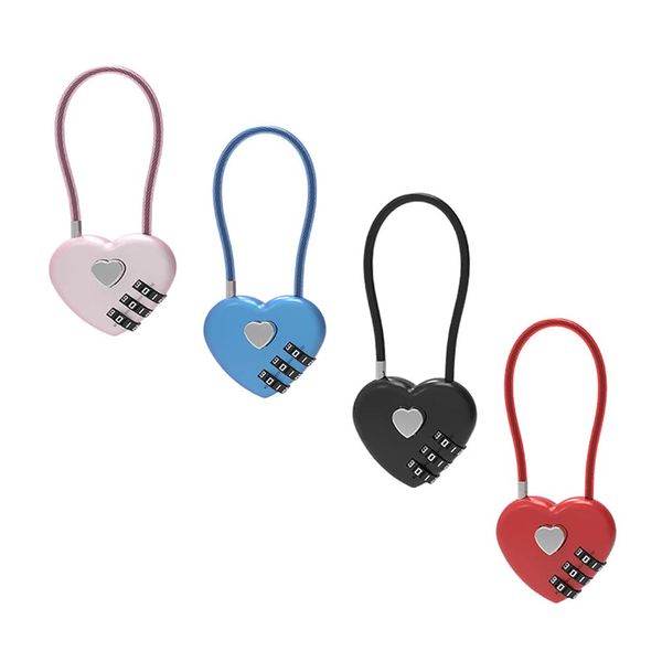 4 Stück Gepäckschlösser, Zahlenschloss, Kofferschloss, Buntes Kombinationsschloss, Vorhängeschloss Zahlenschloss, für Reisekoffer Gepäcktasche Etui etc. (4 Mehrfarbig)