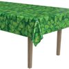 Beistle Shamrock Tablecover, 54' x 108' Plastic Rectangular Tablecloth, Green St. Patrick's Day Tablecloth, Irish Decorations