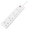 PRO ELEC 4 Gang Extension Lead with Neon 1m, White