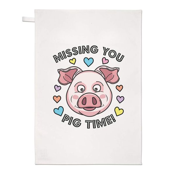 Missing You Pig Time Tea Towel Dish Cloth