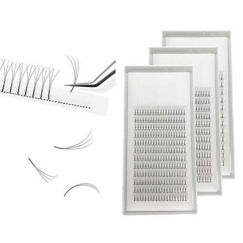 Extension ciglia finte naturali morbide 3D Premade Volume Lashes Extension C Curl D Curl, spessore 0,10 mm, lunghezza: 8 mm fino a 15 mm, per ciglia nere, molto morbide (15 mm (confezione da 3),