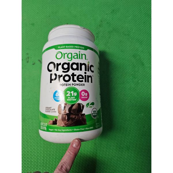 Orgain Plant Organic Protein 2.03 lb Creamy Chocolate Fudge exp-8/2025 *NO LID*