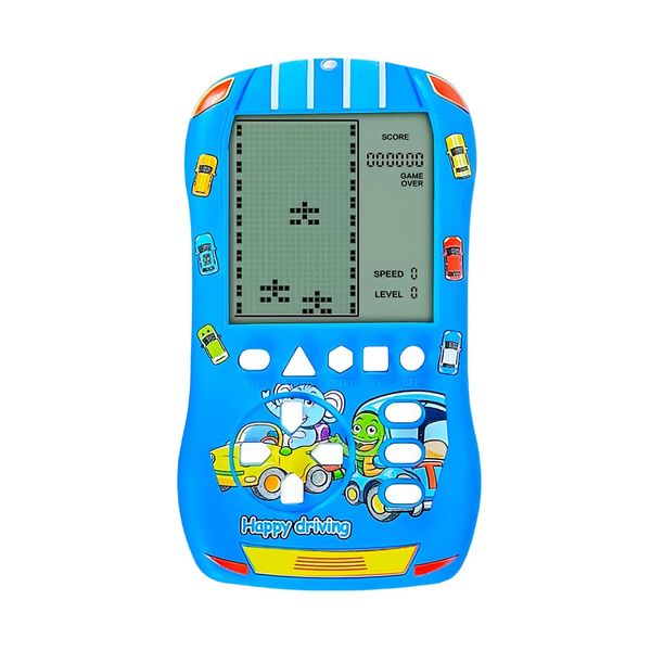 HLF Sports Car Appearance Block Game Console Big screen built-in 23 Brick Games 824 Modes Adjustable Speed/difficulty 70s/80s/90s Handheld Game Decice Kids/Teens/Birthdays (Blue)