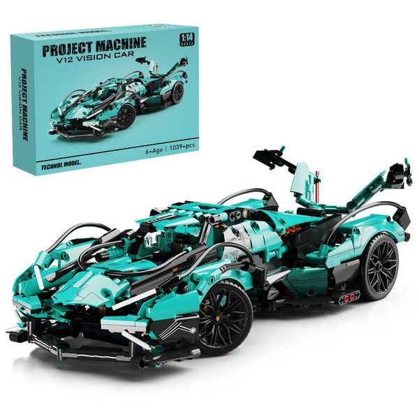 Mesiondy 1:14 MOC Sports Car Building Blocks Toys Boys or Adults Kits， Building Set Raceing Car Model,Cars for Boys Age 12-16 8-14，(1039 Pieces)