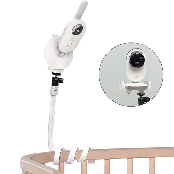 JAMUILS Universal Flexible Twist Baby Video Monitor Holder Clip for Cot, Compatible with Hellobaby HB30 HB32 HB35 HB50, Philips Avent SCD843/26 SCD833/26, Vtech VM3250 VM819