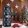 3000W Dual 6.5'' Subwoofer Bluetooth Speaker System Portable Party LED Lights FM