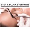 Eyebrow Extensions Kit, 2 Trays, Brown 2-Pack, Black Tweezer with Glue Clear