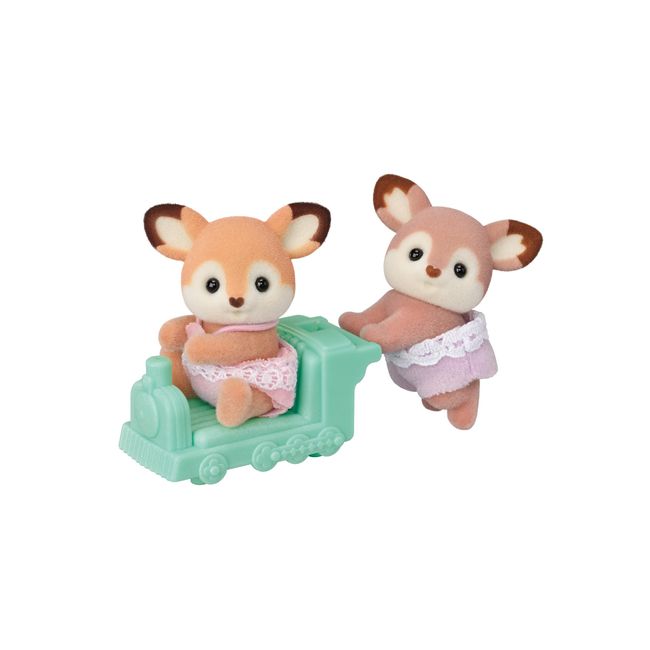 EPOCH Sylvanian Families SHI-71 Deer Twins Dolls, Safety Toy Mark Certified, Toy for Ages 3 Years and Up, Dollhouse