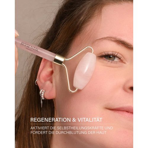 Rosental Organics® Facial Roller with Anti-Ageing Effect Against Wrinkles, Soothing for the Skin, Skin Tightening through Face Massage Roller, 100% Natural