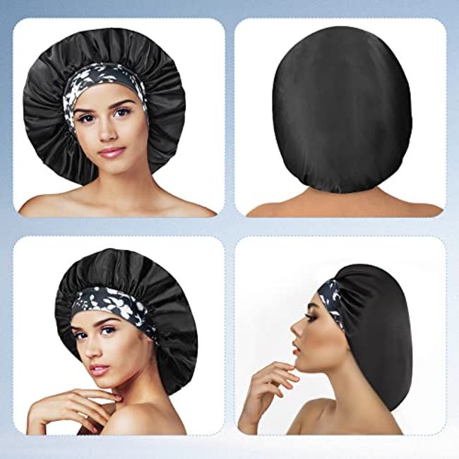 Silk Cap Satin Bonnet Hair Bonnet for Sleeps Satin Cap for Hair Bonnets for  Women Hair Caps Silk Bonnet for Natural Hair (4 Pieces)