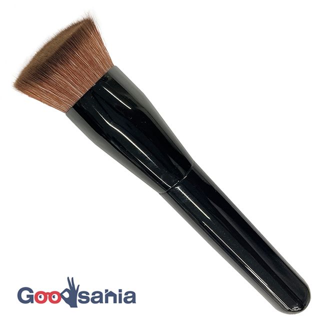 Shishida Seishindo Makeup Brush Foundation Brush Large Diagonal Flat Type Made in Japan Black Approx. 12.5 x 3 x 2.3cm LQ-04 (Brush Soft Non-Stinging Wide Flat Round Flat Diagonal)