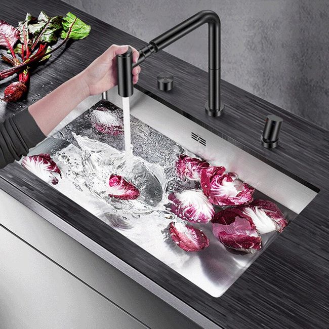 New Stepped Kitchen Sink 304 Stainless Steel 4mm Thickness 220mm