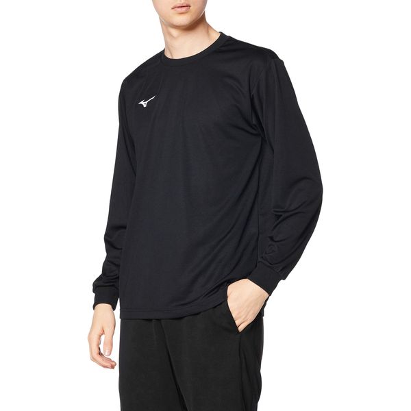 Mizuno Training Wear, Long Sleeve Shirt, Navi-Dry, Sweat Absorbent, Quick Dry, Innerwear, Undershirt, multicolor (black / white)