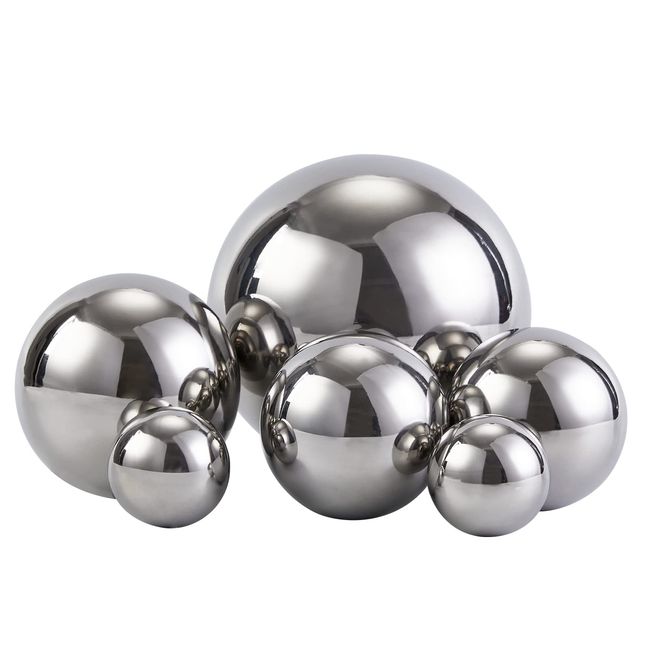 Opexscal Stainless Steel Decorative Balls, Shiny Decorative Orbs for Centerpiece Decor, Set of 6