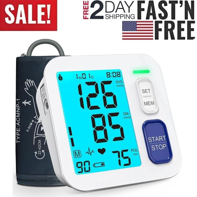 Automatic Digital Upper Arm Blood Pressure Monitor Meter BP Cuff Machine