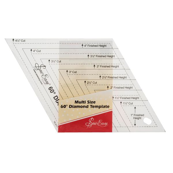 Sew Easy Diamond Quilting Template – 1 – 4.5” Quilting & Patchwork Rule for Applique Sewing, Transparent Acrylic Non-Slip