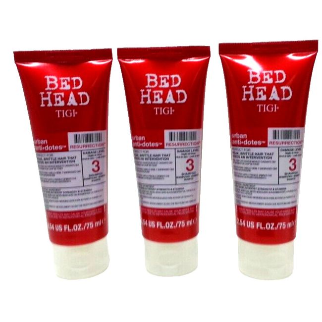 ( LOT 3 ) Bed Head TIGI Urban Anti-Dotes #3 Resurrection Shampoo 2.54 oz Each