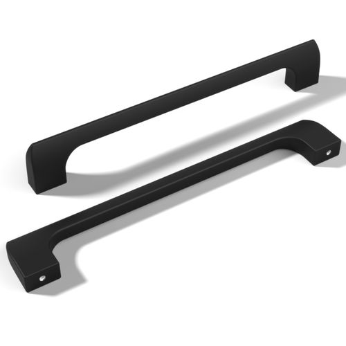 monti hardware | 1 Pack Flat Black 6.3 Inch Hole Center | Solid Metal Cabinet Handles Bathroom Home Decor Drawer Pulls | Stainless Metal Kitchen Cabinet Handles | Etna Collection