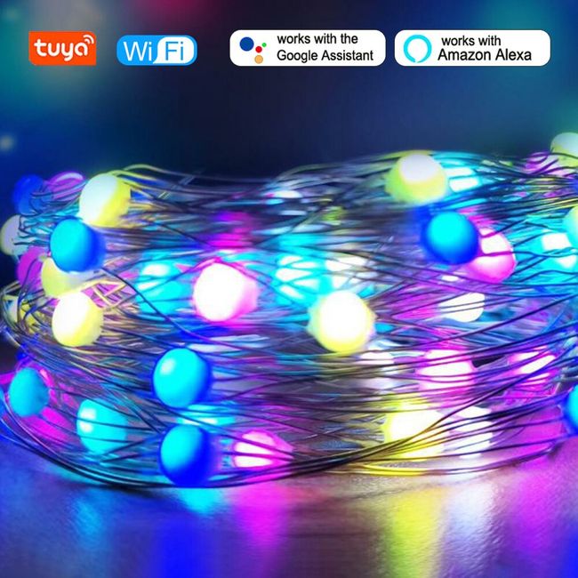 Smart Phone Tuya APP WiFi Control Christmas Tree LED String Lights