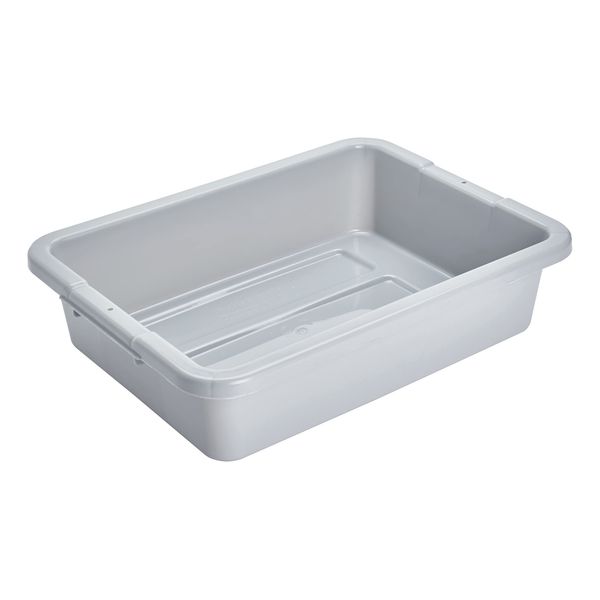 Rubbermaid Commercial Products Standard Bus/Utility Box, 4.6-Gallon, Gray, Plastic, Heavy Duty Restaurant Wash Basin/Dish Washing Tub for Kitchen Organization/Storage