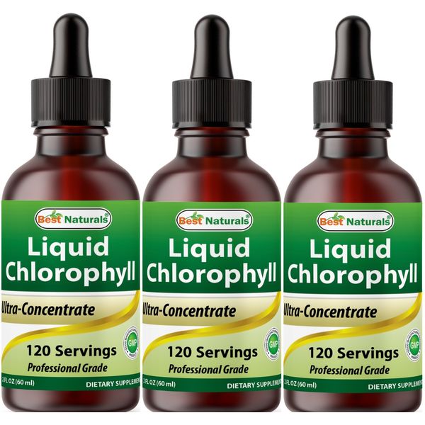 3 Pack Best Naturals Liquid Chlorophyll Drops - 50 mg