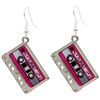 Bluebubble HEY DJ Silver Tape Dangle Earrings on Gift Card