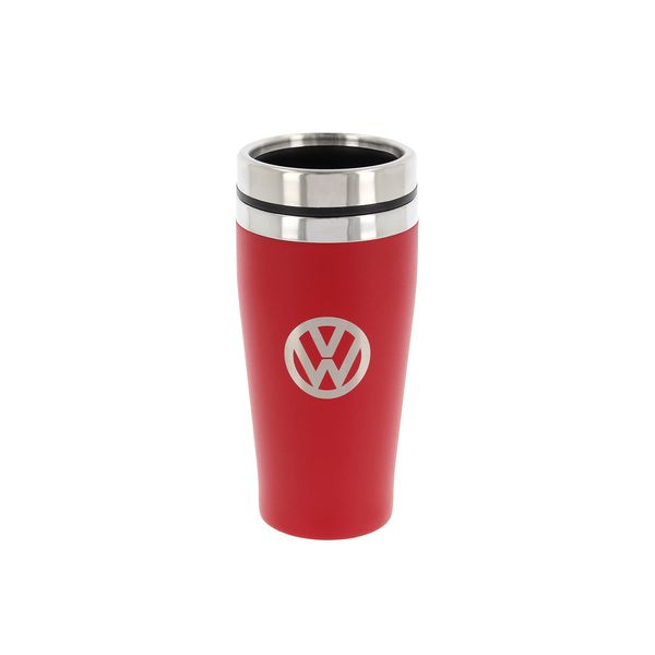 BRISA VW Collection - Insulated Stainless Steel Thermo Drinking Cup in VW Logo Design, Double-Walled (450ml/15.2 fl oz/Red)