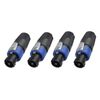 4PCS Connector Speaker Audio Cable Plug Adapter for Speakon NL4FC