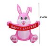 5FT Pink Inflatable Easter Rabbit Cute Bunny LED Lights Outdoor Garden Yard Deco