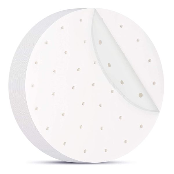 Charming Decor Seiro Sheet Paper, Diameter 5.9 inches (15 cm), Pack of 50, Disposable, Round, Perforated, Cooking Paper for Chinese Seiro, Steamer Sheet, Silo Paper, Cooking Sheet (Round, 5.9 inches