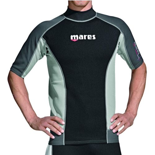 Mares Shorts Sleeve Trilastic Rash Guard, Black Grey, Medium