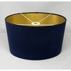 Navy Blue Velvet Brushed Gold Oval Lampshade