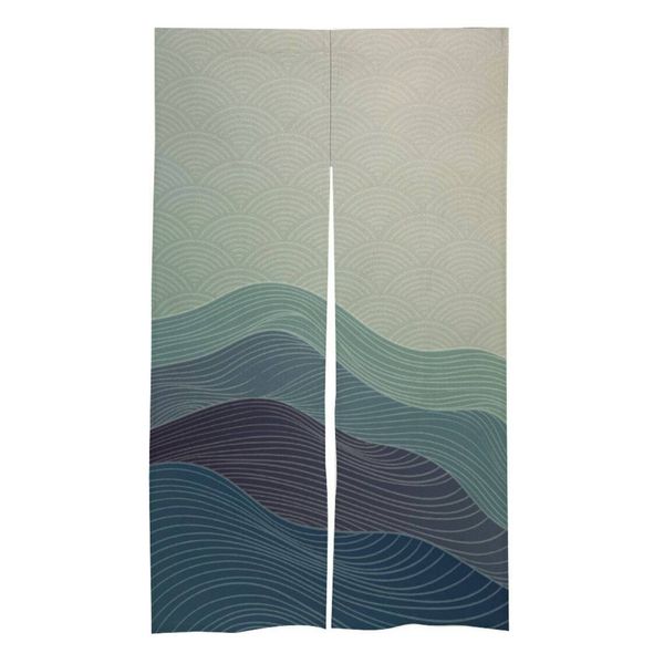 Japanese Noren Doorway Hanging Curtain Room Divider Panel Blind 34" x 56" Blue