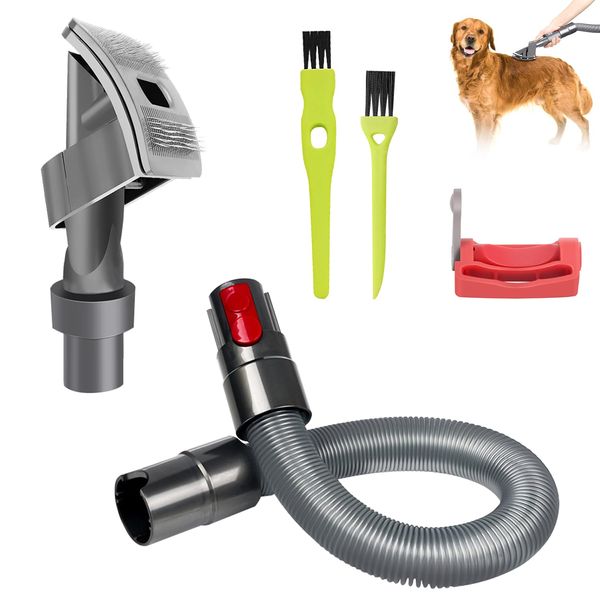 Hundebürsten Staubsauger Aufsätze Fell Set, Tierhaarbürste für Dyson Aufsatz V15 V12 V11 V10 V8 V7, Katze Hunde Tierhaarbürste Adapter für Dyson Staubsauger, Pet Grooming Kit