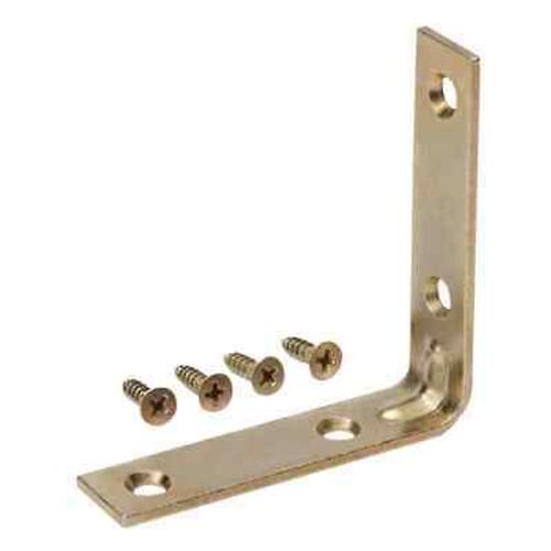 4PK Everbilt 3 in. Zinc-Plated Corner Reinforcement Braces in Satin Brass 15044