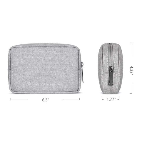 ERCENTURY Universal Electronics/Accessories Soft Carrying Case Bag, Durable & Light-Weight,Suitable for Out-Going, Business, Travel and Cosmetics Kit (Gray-Small)