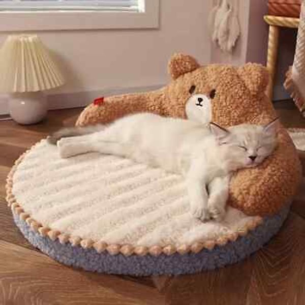 Cat Bed Bear Design Cushion Small Medium Dog Sleeping Beds Cats Durable Mat