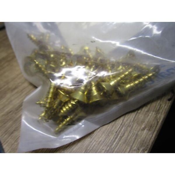 (50) #10-13 x 3/4" Flat Head Phillips Sharp Point Plain Finish Brass Wood Screws