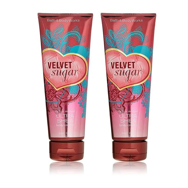 Bath and Body Works Velvet Sugar 2 Pack Ultra Shea Body Cream 8 Oz. (Velvet Sugar)