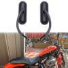 Motorcycle Mini Oval Mirrors Black For Harley Touring Road Glide Softail Custom