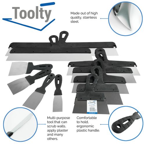 Toolty Stainless Steel Filling Knife, Flexible Wall Putty Knife, Drywall Scraper, Finishing Coat Spatula - 40mm (1.57") - DIY - TLTY-0910