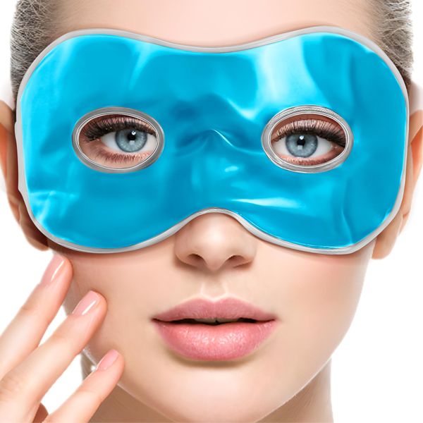 Albert Austin Cooling Eye Mask for Puffy Eyes Cold Eye Mask with Plush Edging Relieves Sinus Pain Headache Migraine Reusable Hot Cold Therapy Cooling Gel Eye Mask for Dark Circles Swollen Eyes