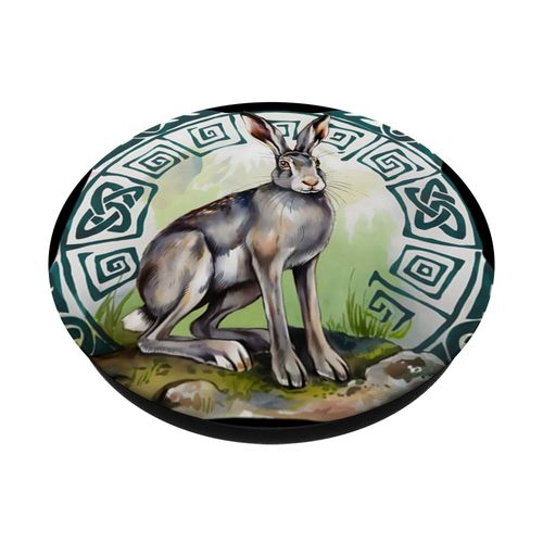 Stunning Hare Rabbit Irish Celtic Symbols Ireland Green PopSockets Adhesive PopGrip
