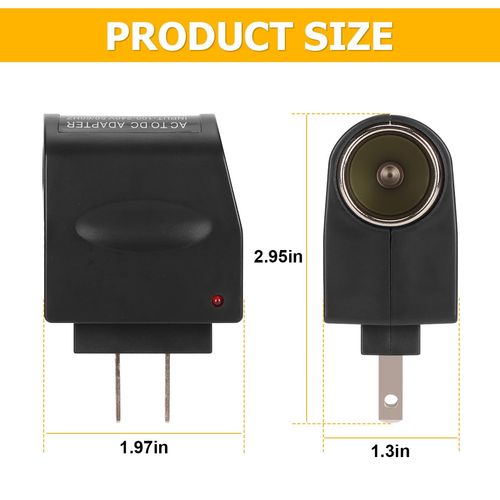 KHGUZ Universal AC to DC Car Cigarette Lighter Socket Adapter Converter, DC 12V 500mA Vehicle Power Supply Transformer Wall Plug, Automotive Female Socket for Car Electronics